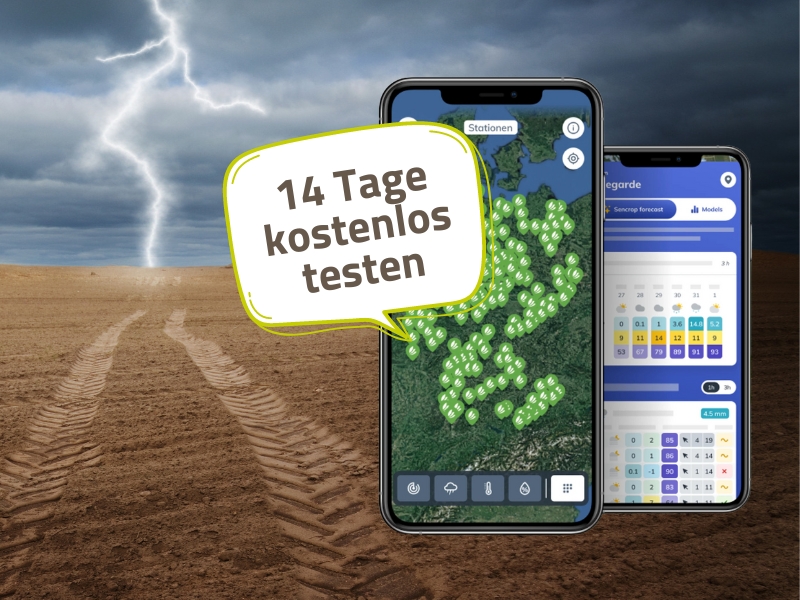 FarmXpert und Sencrop – Agrarwetter App 14 Tage kostenfrei testen